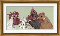 Framed Four Roosters