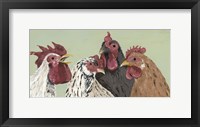 Framed Four Roosters