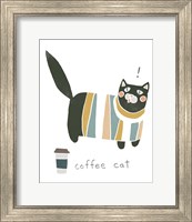 Framed 'Coffee Cats III' border=