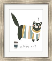 Framed 'Coffee Cats III' border=