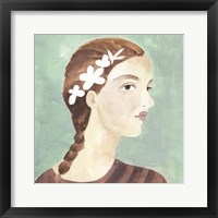 Framed 'Folk Art Portrait I' border=