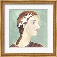 Framed 'Folk Art Portrait I' border=