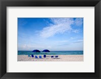 Framed Blue Chairs and Umbrellas
