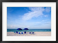 Framed Blue Chairs and Umbrellas