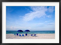 Framed Blue Chairs and Umbrellas