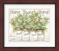 Framed Home Sweet Home Ball Jars