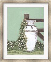 Framed Milk Can With Cascading Flowers