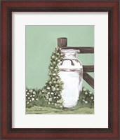 Framed Milk Can With Cascading Flowers