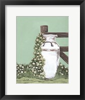 Framed Milk Can With Cascading Flowers