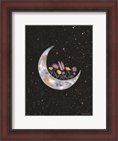 Framed Flowers on Crescent Moon