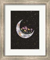 Framed Flowers on Crescent Moon