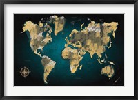 Framed Sketched World Map