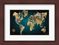 Framed Sketched World Map