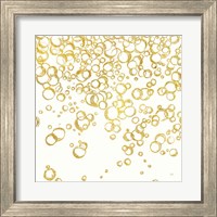 Framed 'Gold Bubbles I' border=