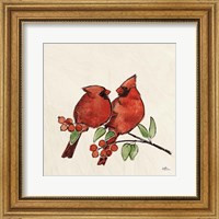 Framed Christmas Lovebirds IX No Gold