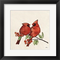 Framed Christmas Lovebirds IX No Gold