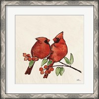 Framed Christmas Lovebirds IX No Gold