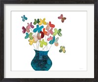 Framed Butterfly Bouquet on White