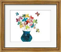 Framed Butterfly Bouquet on White