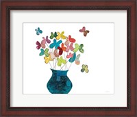 Framed Butterfly Bouquet on White