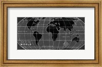 Framed Chalkboard Map of the World