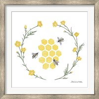 Framed Happy to Bee Home III Yellow