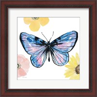 Framed 'Beautiful Butterfly IV Lavender No Words' border=
