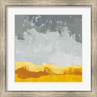 Framed Landscape Yellow Grey