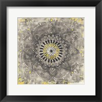 Framed Gray Concentric Mandala