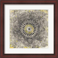 Framed Gray Concentric Mandala