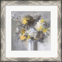 Framed Weekend Bouquet Yellow Gray