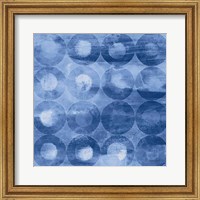 Framed Touching Circles III Navy