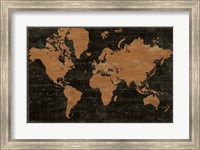 Framed Map of the World Industrial No Words