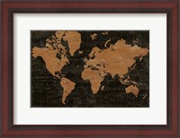 Framed Map of the World Industrial No Words