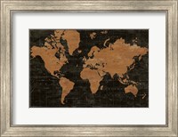 Framed Map of the World Industrial No Words