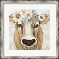 Framed Beau with Flowers Neutral