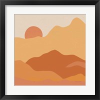 Framed 'Mountainous II Orange' border=