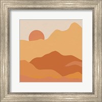Framed 'Mountainous II Orange' border=