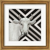 Framed 'January Cow I' border=