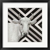 Framed 'January Cow I' border=