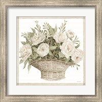 Framed Basket of Peonies