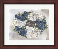Framed Hydrangea Wreath Blue