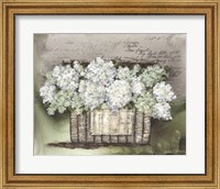 Framed Vintage Floral Basket