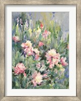 Framed Watercolor Garden of Roses