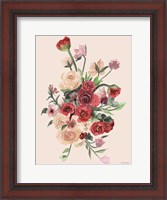 Framed Deep Red Floral Bouquet