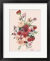 Framed Deep Red Floral Bouquet