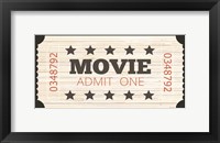 Framed Admit One Movie Ticket