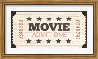 Framed Admit One Movie Ticket