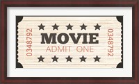 Framed Admit One Movie Ticket