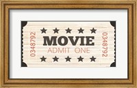 Framed Admit One Movie Ticket